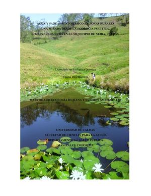 AGUA Y SANEAMIENTO BÁSICO EN COMUNIDADES RURALES