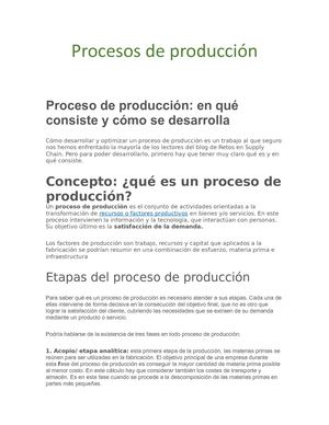 Procesos De Producción