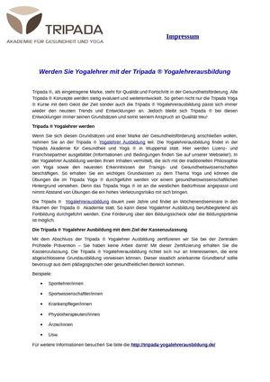 Werden Sie Yogalehrer Mit Der Tripada ® Yogalehrerausbildung