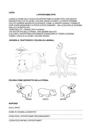 Schede Lettura E Comprensione Facili