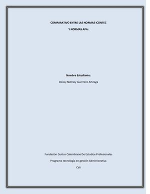 Comparativo Entre Las Normas Icontec Deissy Mañana Info