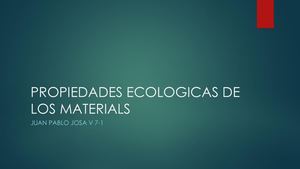 Propiedades Ecologicas De Los Materials