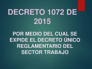 Decreto 1072 De 2015