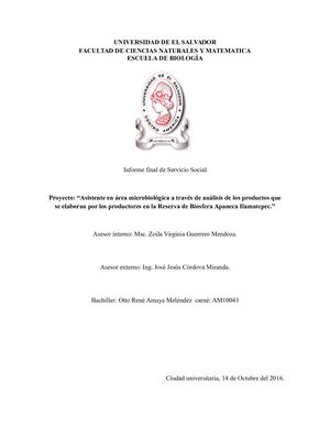 Informe Final De Proyeccion Social 2016