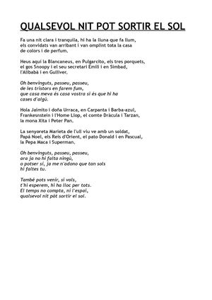 Qualsevol nit pot sortir el sol