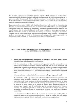 Spain Statutory Warranty
