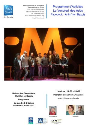 Vendredis Ados Mai Juillet