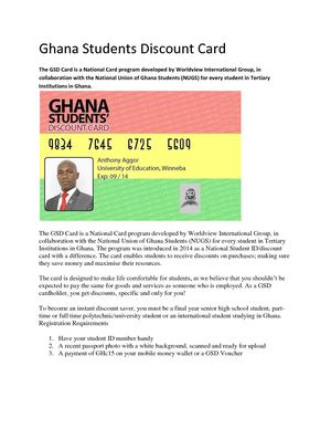 Ghana Students Discount Card