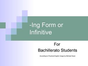 Ing Form Or Infinitive