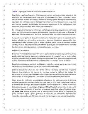 Origen y desarrollo de la escritura en América del Sur
