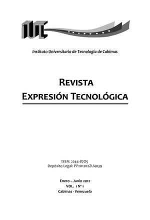 Revista Expresion Tecnologica IUT Cabimas VOL 1 N 1