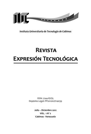 Revista Expresion Tecnologica IUT Cabimas VOL 1 N 2