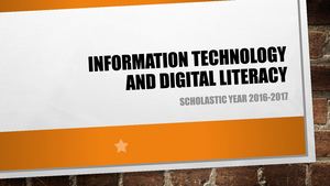 Sdp Information Technology And Digital Literacy