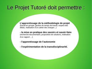 Le Projet Tutoré