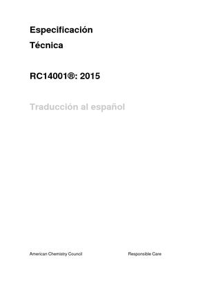RC 14001:2015 Traducción al Español