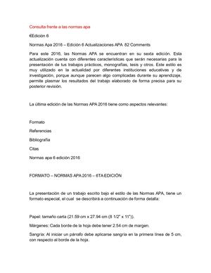 Consulta Frente A Las Normas Apa