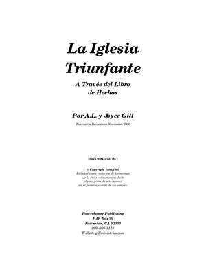 A. L. E Joyce Gill - La Iglesia Triunfante - A Través Del Libro De Hechos