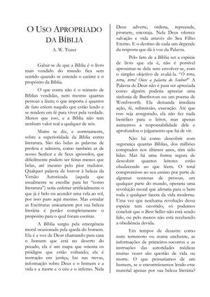 A. W. Tozer - O Uso Apropriado Da Bíblia