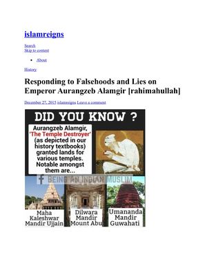 An Apology Of Aurangzeb