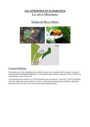 Los Ambientes En La Argentina (4° A)