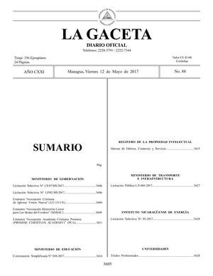Gaceta No 88 Viernes 12 De Mayo De 2017