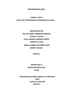 Unidad 1 Fase 2 Redactar Problema P L Grupo 61