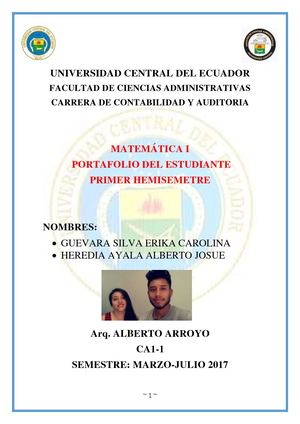 Carolina Guevara, Josue Heredia CA1-1 Primer Hemisemestre Matematica I