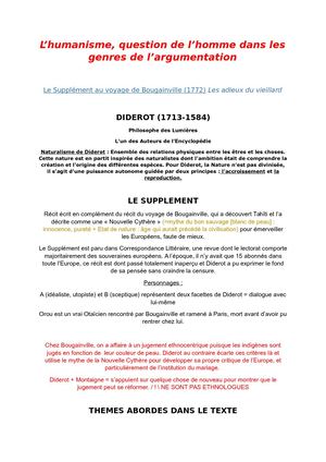 Supplément Au Voyage De Bougainville, Les Adieux Du Vieillard