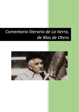 Comentario Literario de La Tierra De Blas De Otero