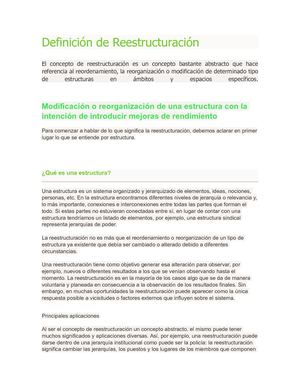 Definición De Reestructuración