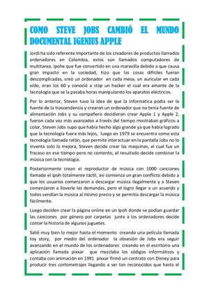 Como Steve Jobs Cambió El Mundo Documental Igenius Apple