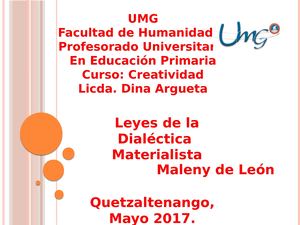 Leyes De La Dialéctica Materialista