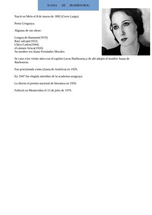 Juana De Ibarbourou