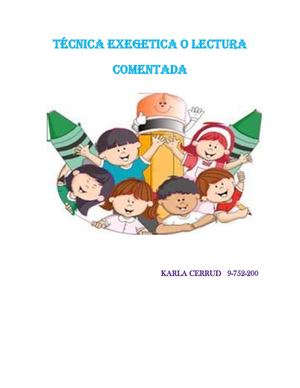 Técnica Exegetica O Lectura Comentada Trabajo Informatica
