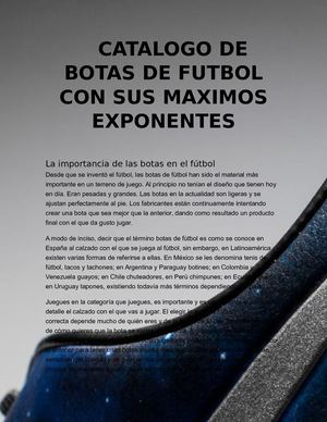 CATALOGO DE BOTAS DE FUTBOL.