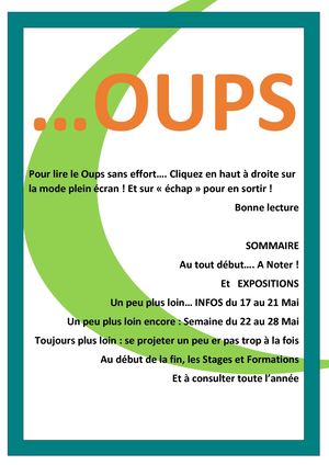 Oups Du 17 Au 21 Mai