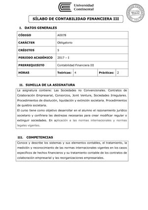 A0078 Silabo Contabilidad Financiera III