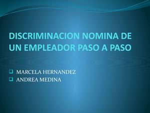 DISCRIMINACIÓN DE NOMINA