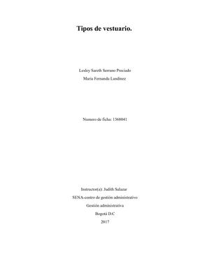 Tipos De Vestimenta.