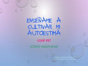 Enseñame A Cultivar Mi Autoestima EOEP