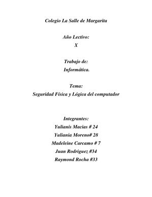 Seguridad Física Y Logica Del Computador