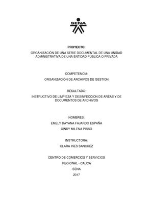 Instructivo De Limpieza