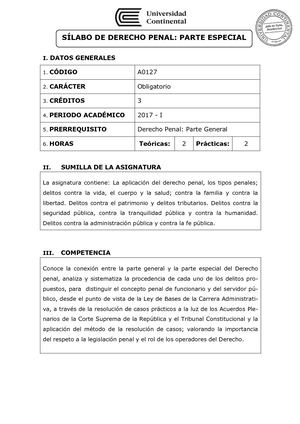 A0127 Silabo Derecho Penal Parte Especial