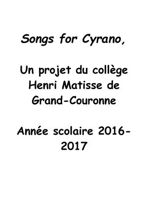 Tous Les Textes De Songs For Cyrano