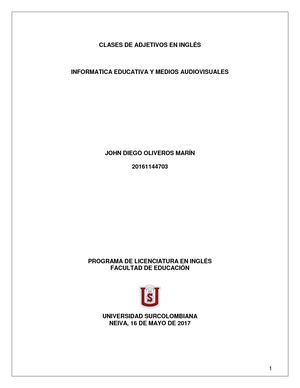 Clases De Adjetivos En Inglés