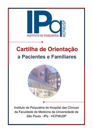 Cartilha de Orientação a Pacientes e Familiares