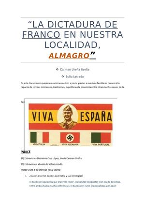 Libro sobre "LA DICTADURA FRANQUISTA"