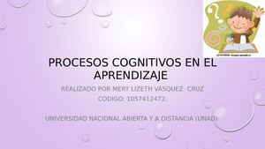Procesos Cognitivos En El Aprendizaje