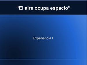 El aire ocupa espacio