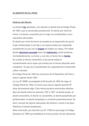 El Aborto En El Peru